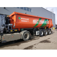 Самосвальный полуприцеп Грюнвальд TSt 27 куб, BPW 3x9, 1220, Michelin